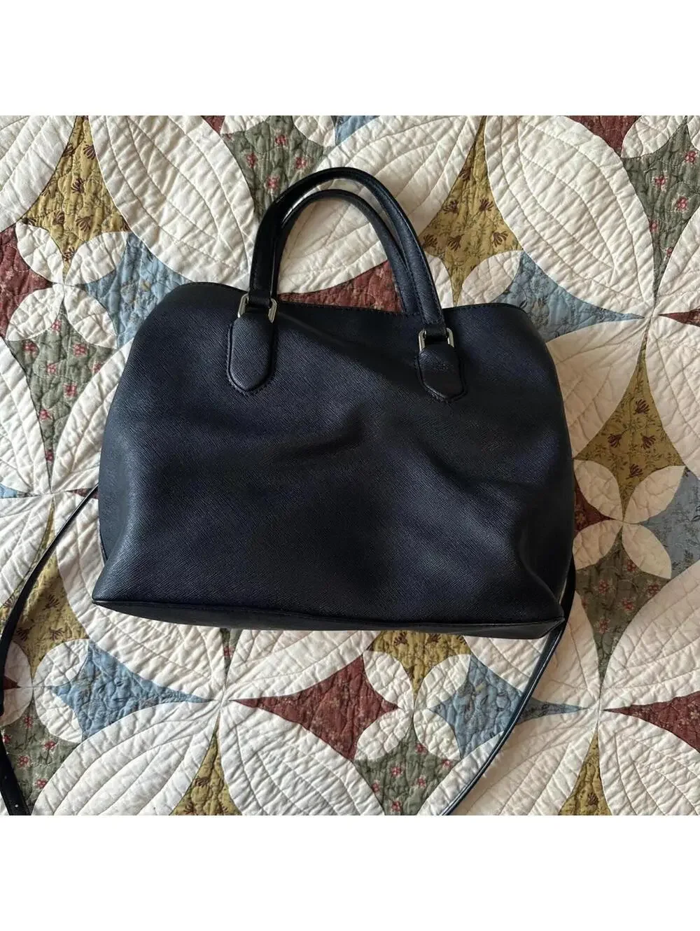 Kate Spade New York Evangelie Laurel Way Satchel Handbag Saffiano Leather Black